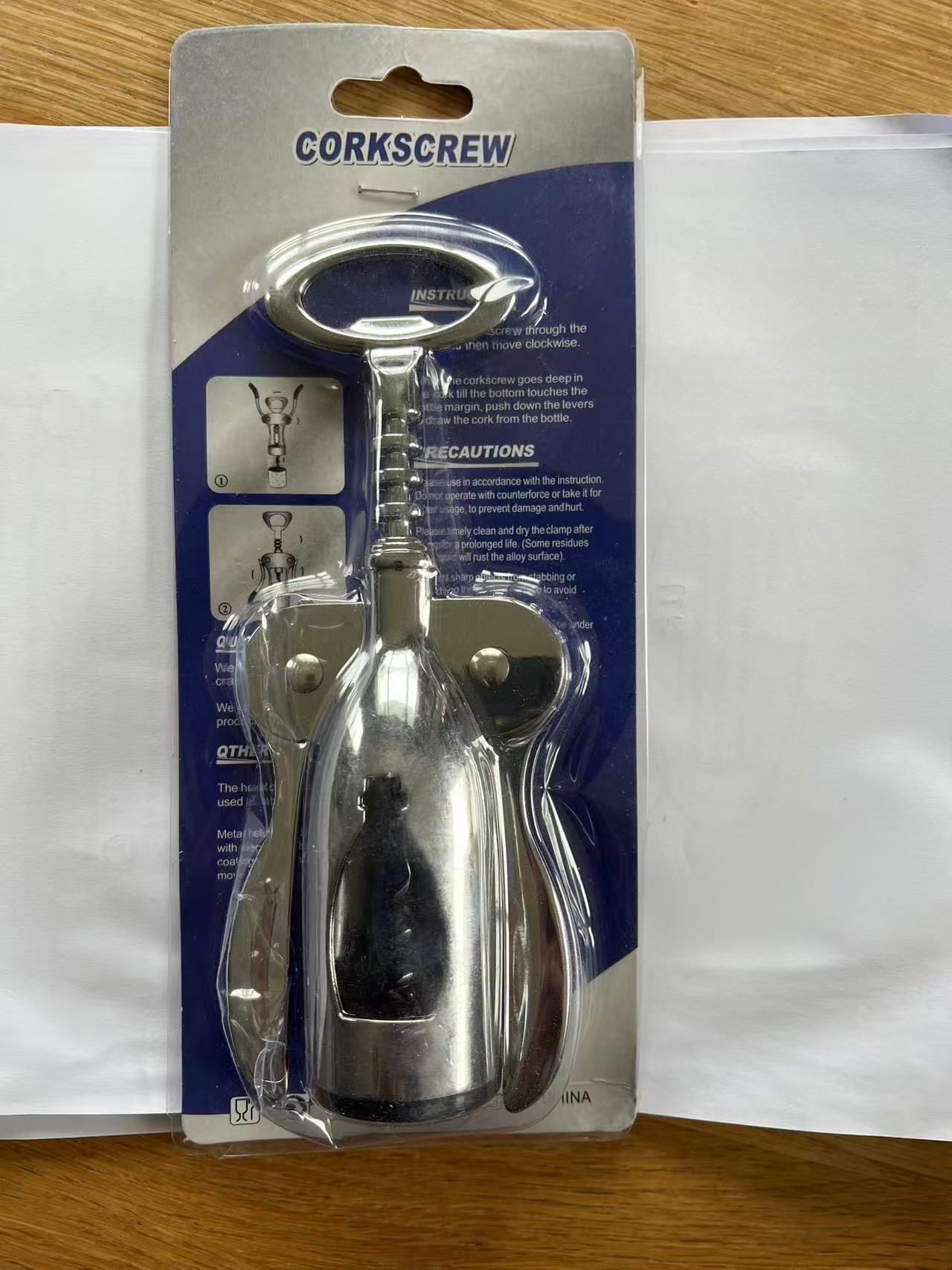 Stainless Steel Wing Corkscrew Wine Opener – Heavy-Duty & Easy to Use